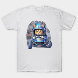 cat go kart racing T-Shirt